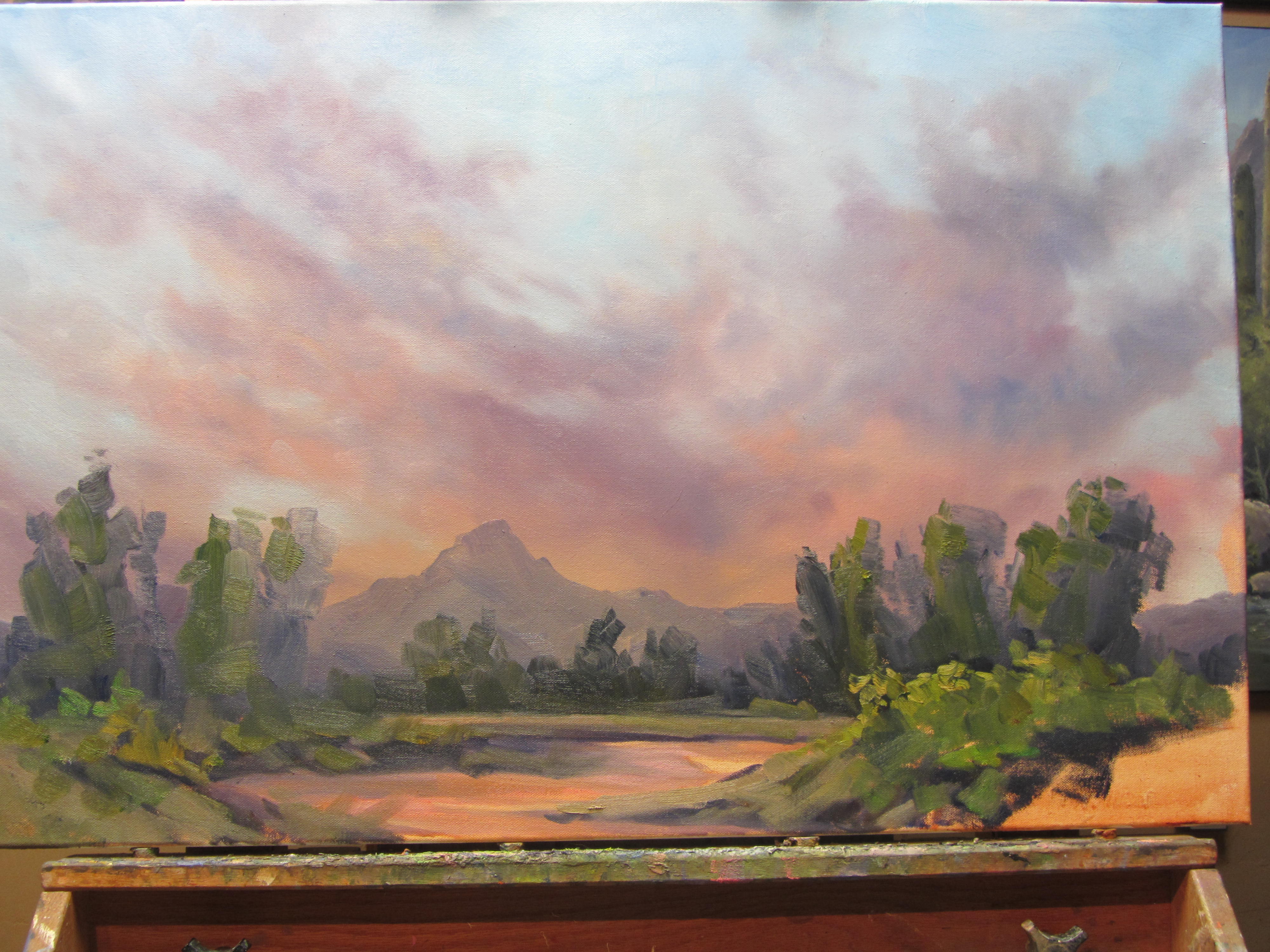 Blocking In Oil Painting Sunset