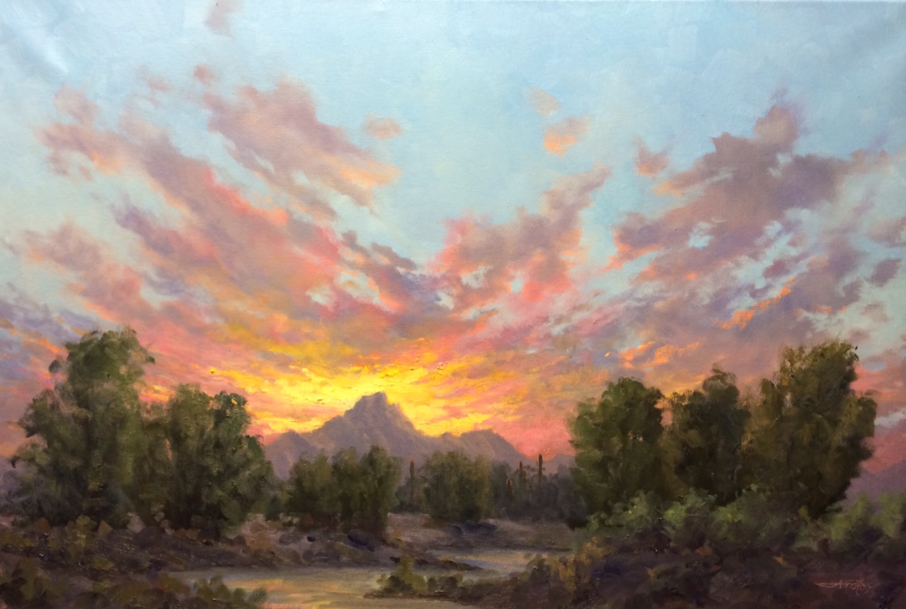 New AZ Sunset Oil Painting