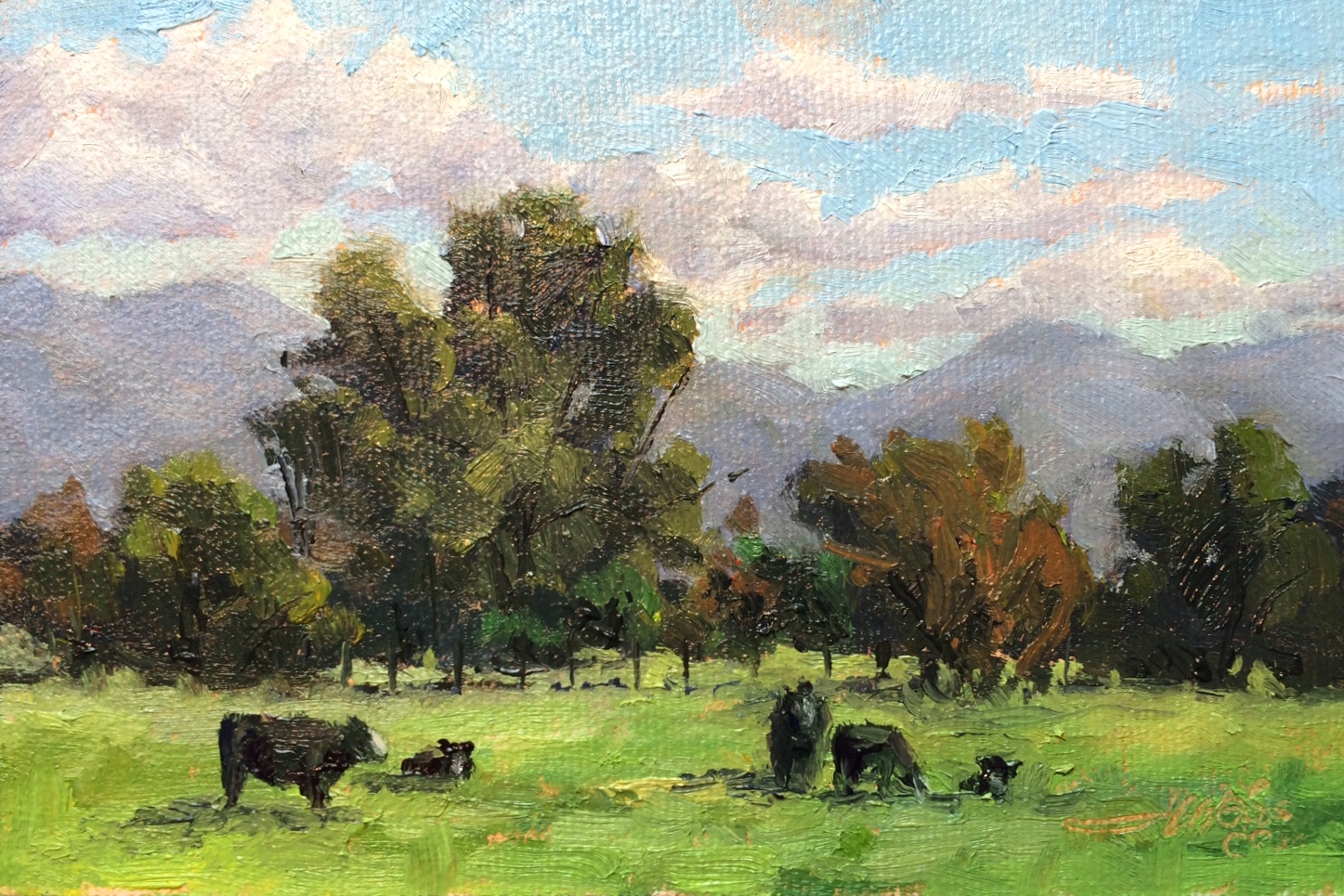 fresh off the easel, cows, art, artist, oil painting, Jeff Love